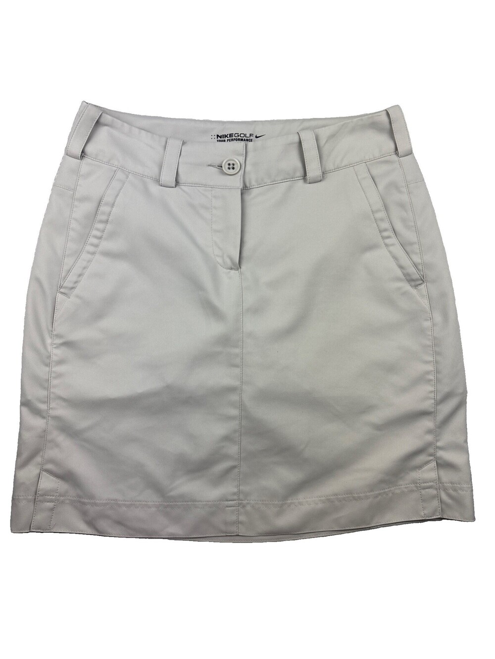 Women's NIKE Golf Tour Performance Mid Rise Dri-Fit Skort Cream White Sz 2 EUC